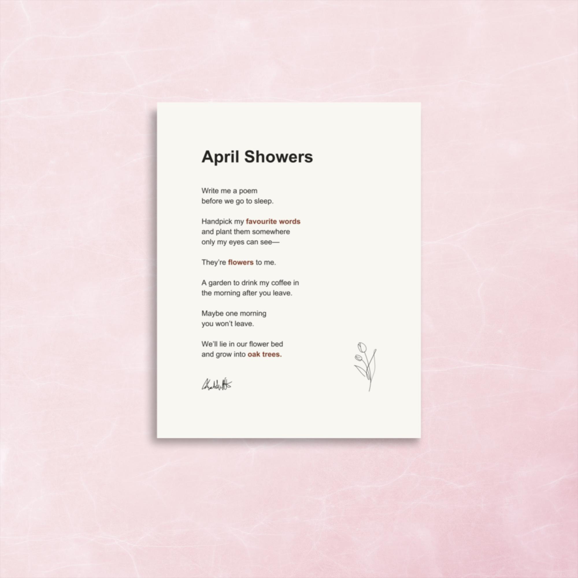 April Showers romantic floral wall art by Chris Gallant