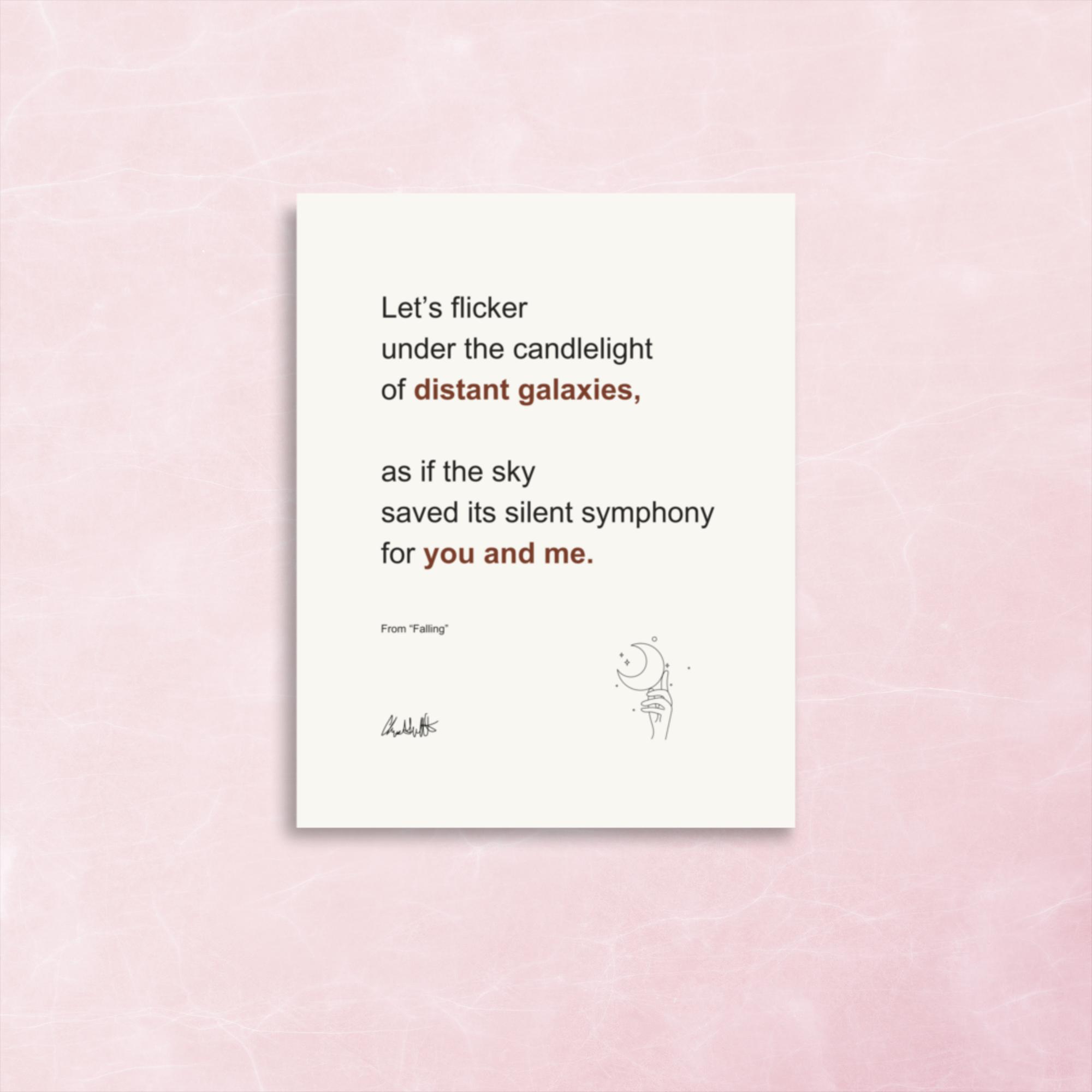 Falling romantic poetry print by Chris Gallant