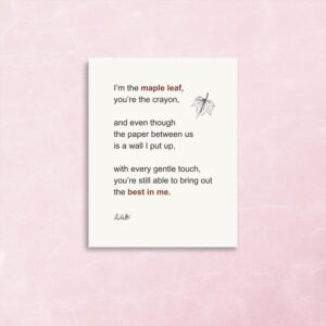 Maple Leaf Canadian poetry print by Chris Gallant