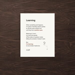 Learning healing poetry print by Chris Gallant
