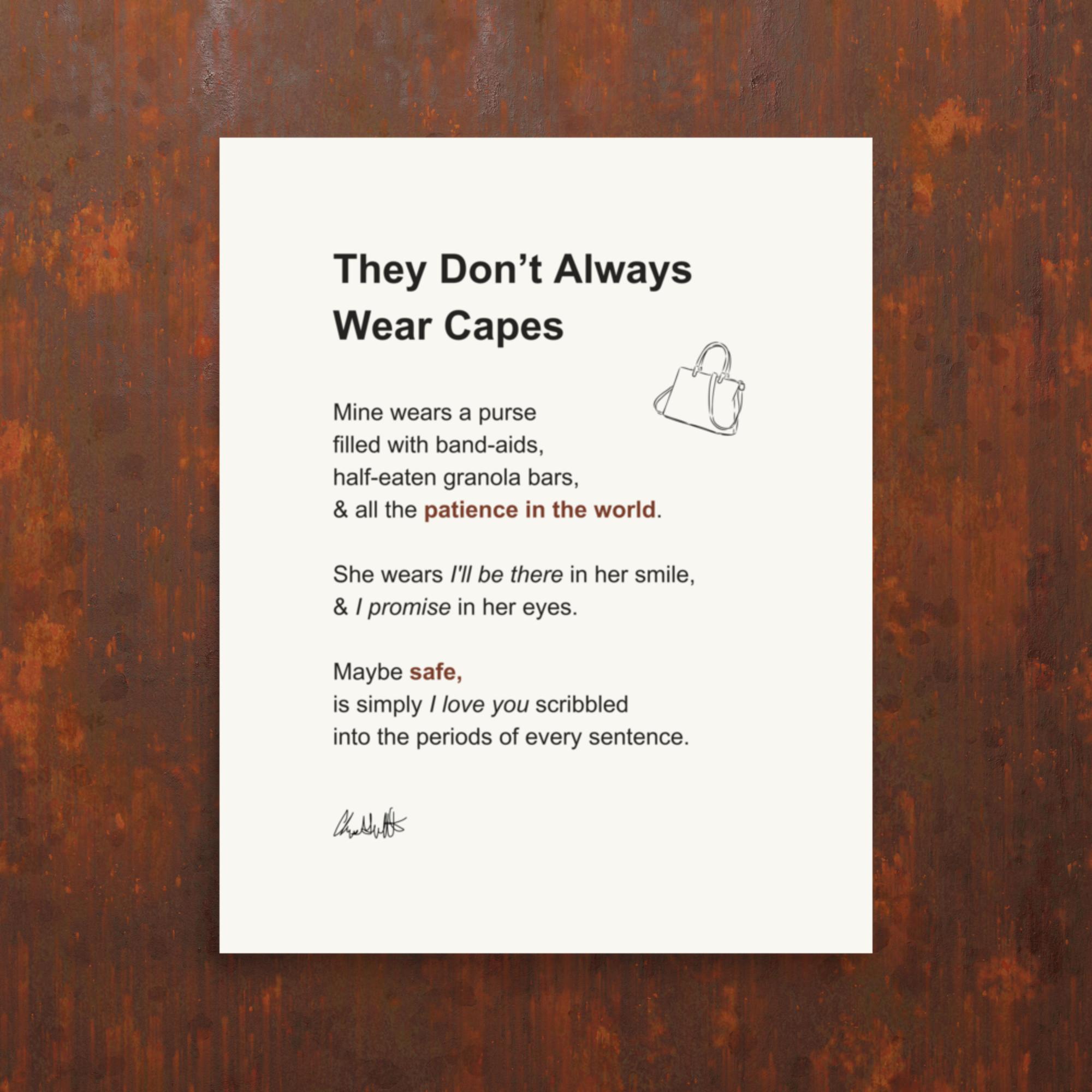 They Don’t Always Wear Capes Poetry Print – Meaningful Gift for Mom - Image 3