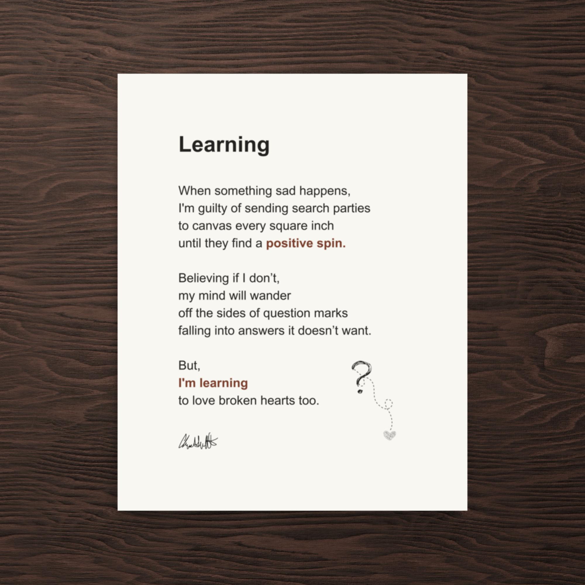 Learning Poetry Print – Healing and Personal Growth Wall Art - Image 3