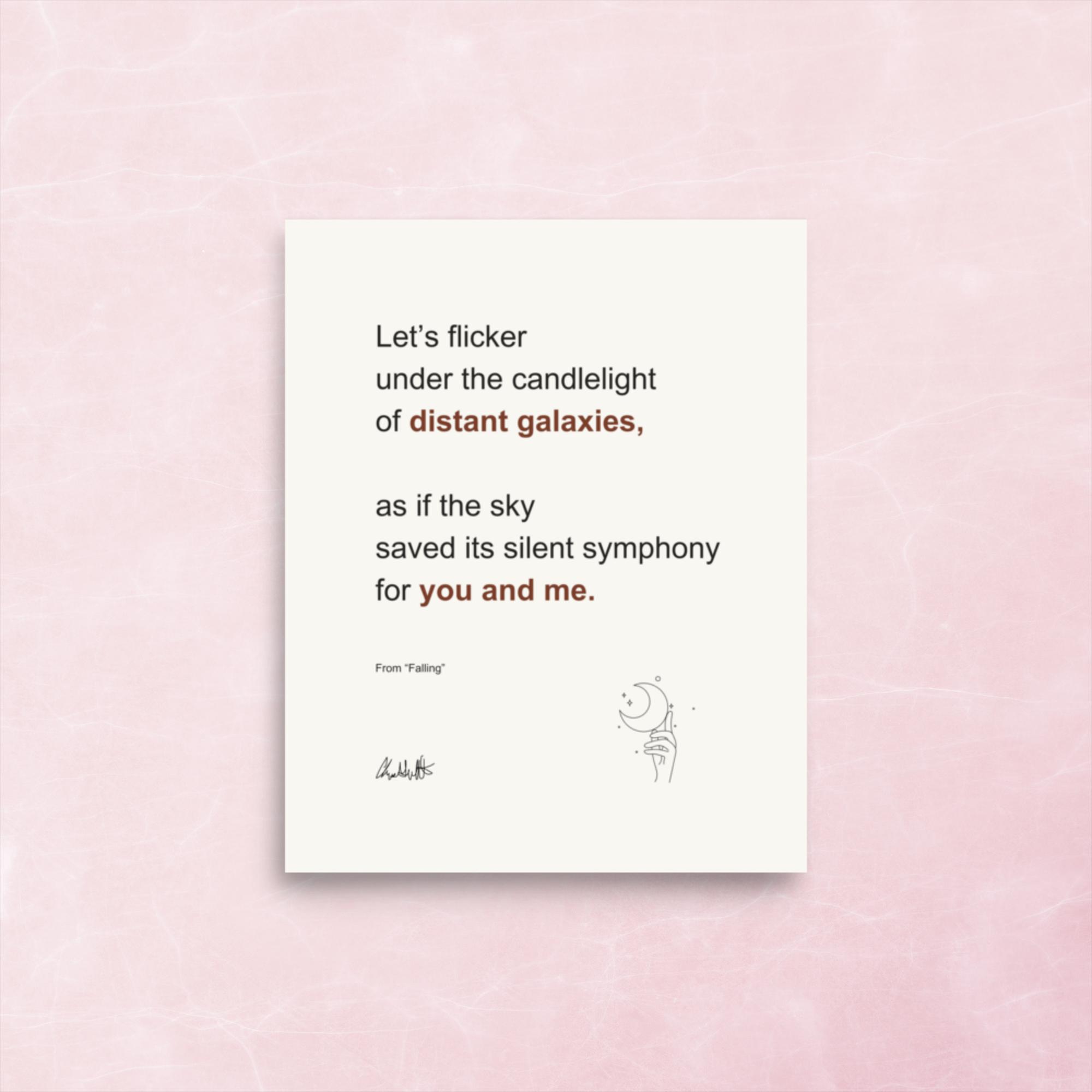 Falling Poetry Print – Romantic Celestial Wall Art - Image 2