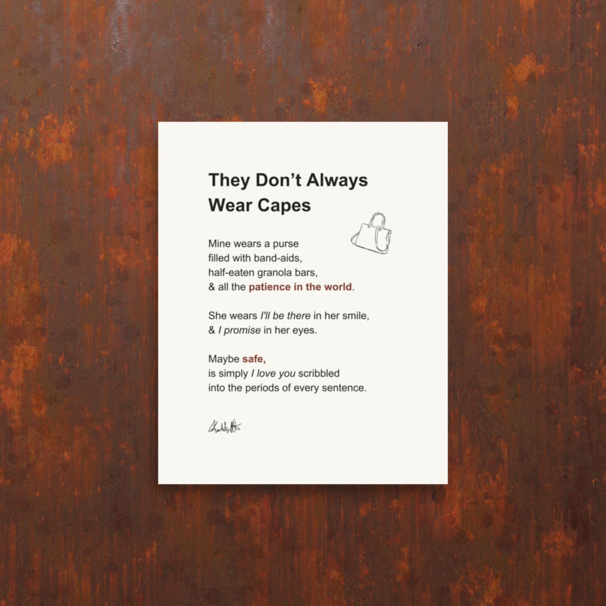 They Don’t Always Wear Capes Poetry Print – Meaningful Gift for Mom - Image 2