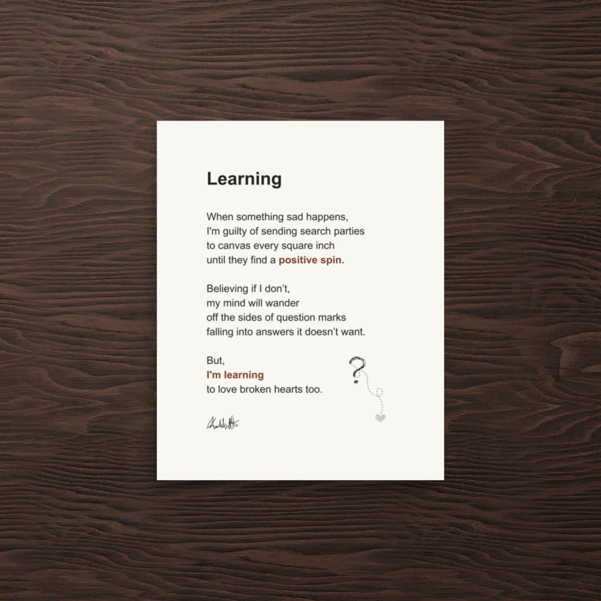 Learning Poetry Print – Healing and Personal Growth Wall Art - Image 2
